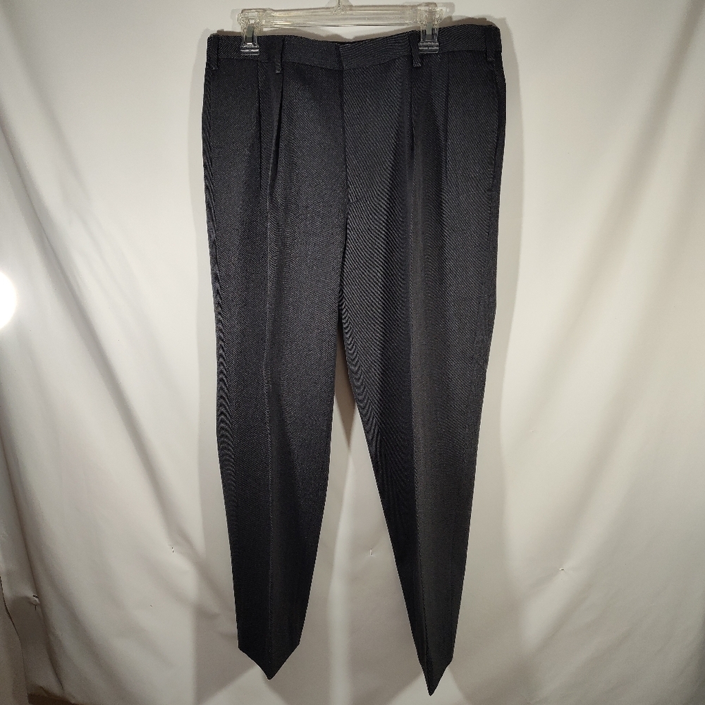 E.THOMAS, Ben Silver,Hand Tailored, Gray Dress Pants 100% Wool 34" x 29"